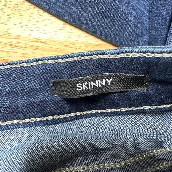 Parker Smith Skinny Step Hem Dark Wash Jeans Size 27 EUC Mid Rise Stretch Denim - Picture 4 of 8